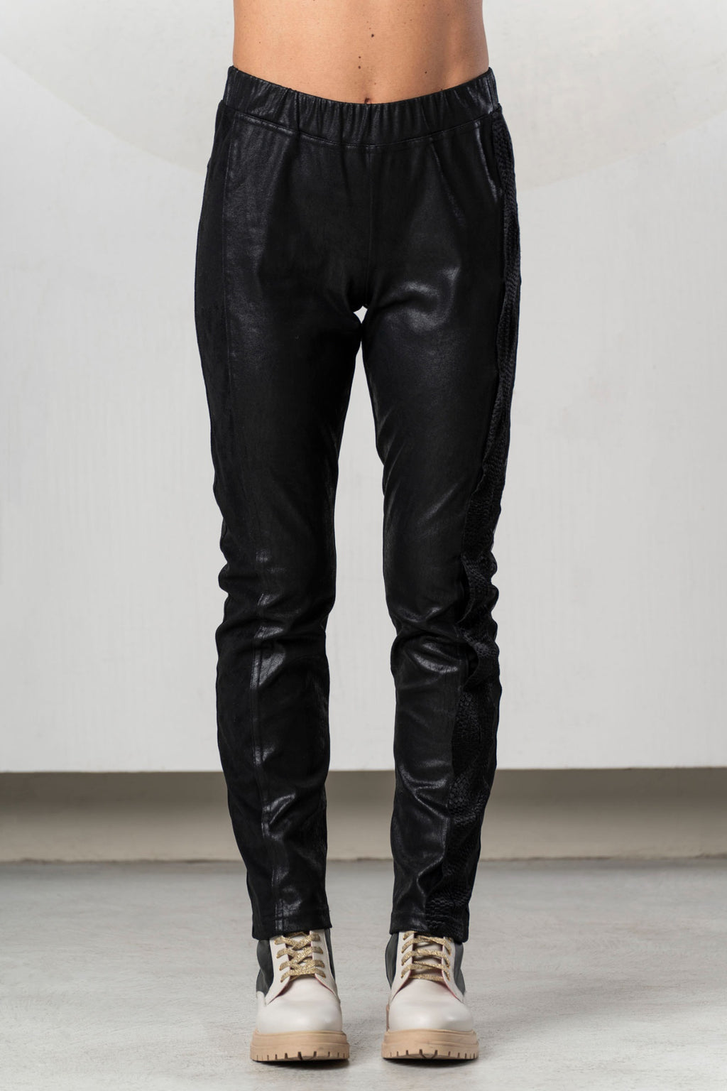 Shop Elisa Cavaletti ELW266054108 Black Trousers at Dotique. Premium women's designer trousers with stretch and distinctive detailing for AW26.