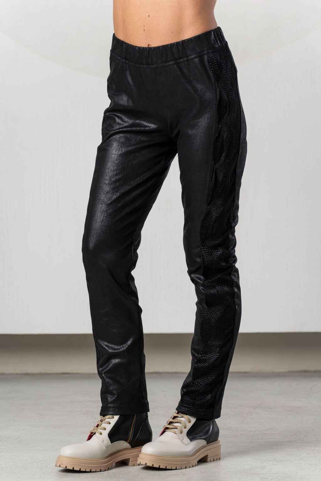 Shop Elisa Cavaletti ELW266054108 Black Trousers at Dotique. Premium women's designer trousers with stretch and distinctive detailing for AW26.