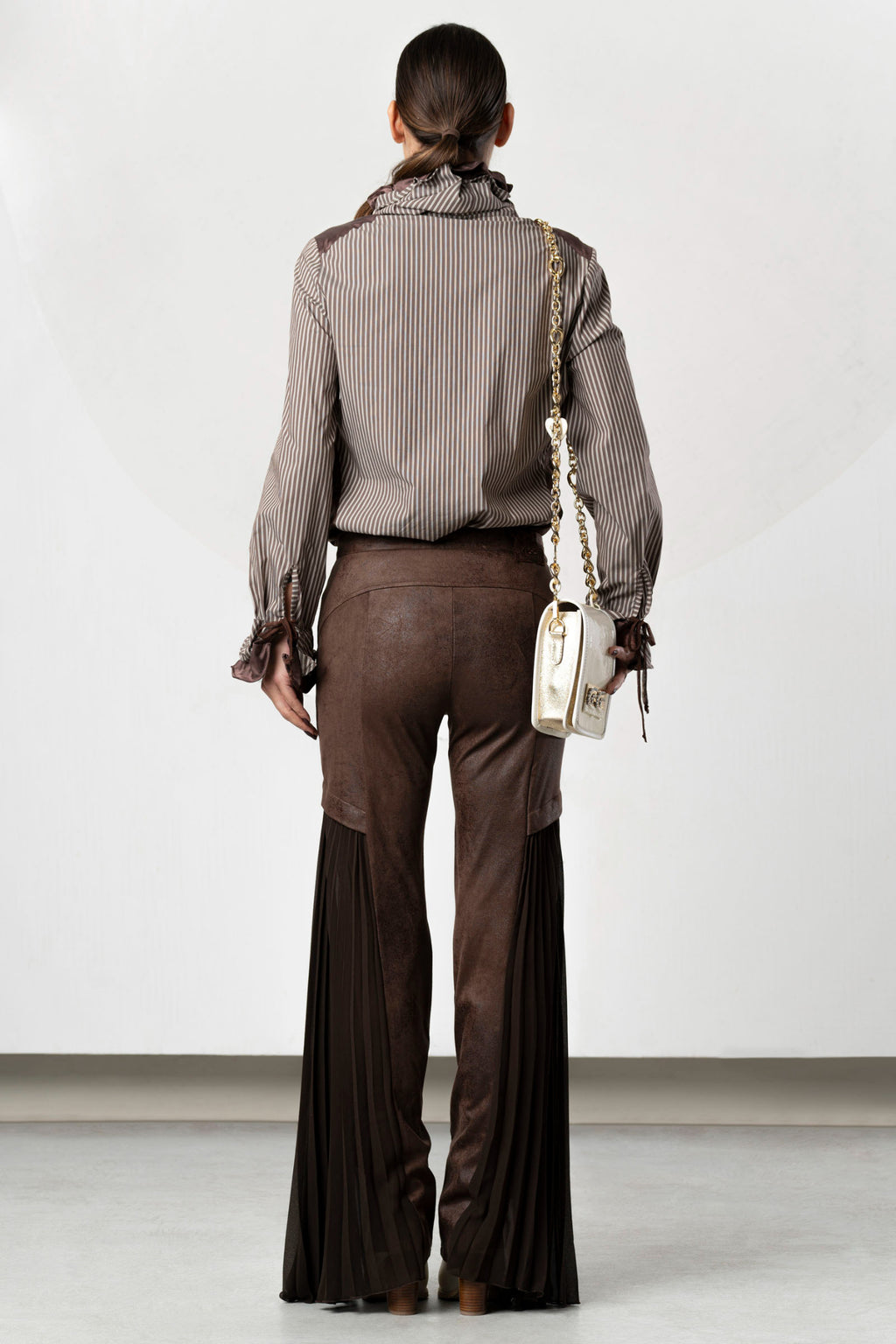  Shop Elisa Cavaletti ELW266069104 Brown Trousers at Dotique. Premium designer trousers with added stretch in a rich chocolate shade for AW26.