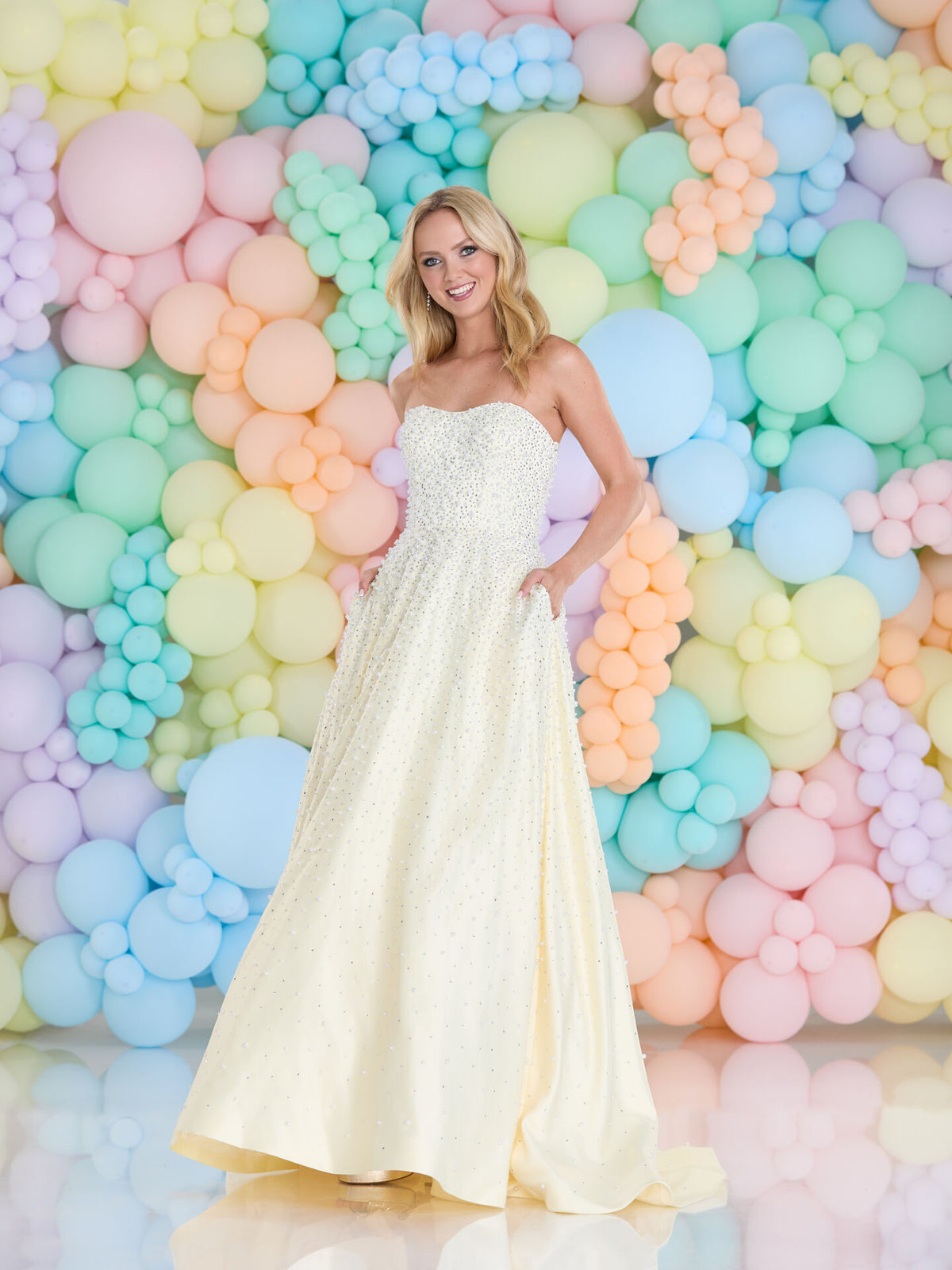 Tiffanys Fiorella Butter Yellow Prom Dress