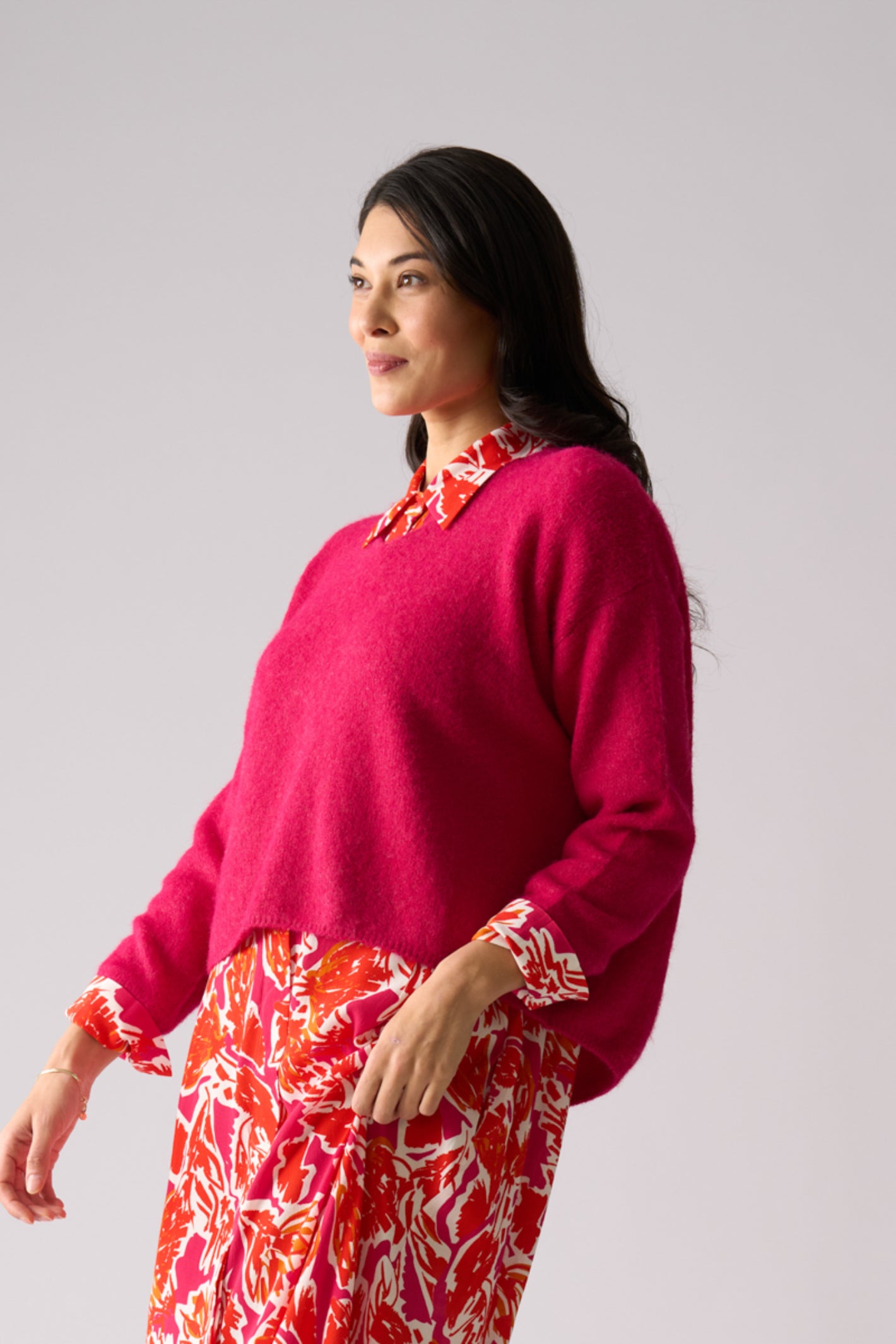 Foil FO8075 Jumper Half Jumper Hot Pink