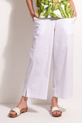 Foil Fo8259 Broad Horizon Trousers White by Foil shown worn with sandals Shop Foil at Dotique for relaxed wide leg trousers