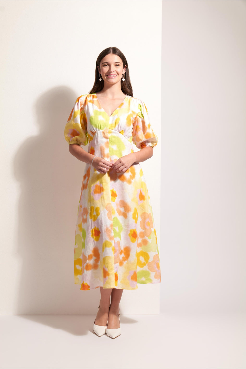 Front view of model wearing Foil Fo8287 Empire-Ly Yours Dress Posh Petals by Foil Shop at Dotique