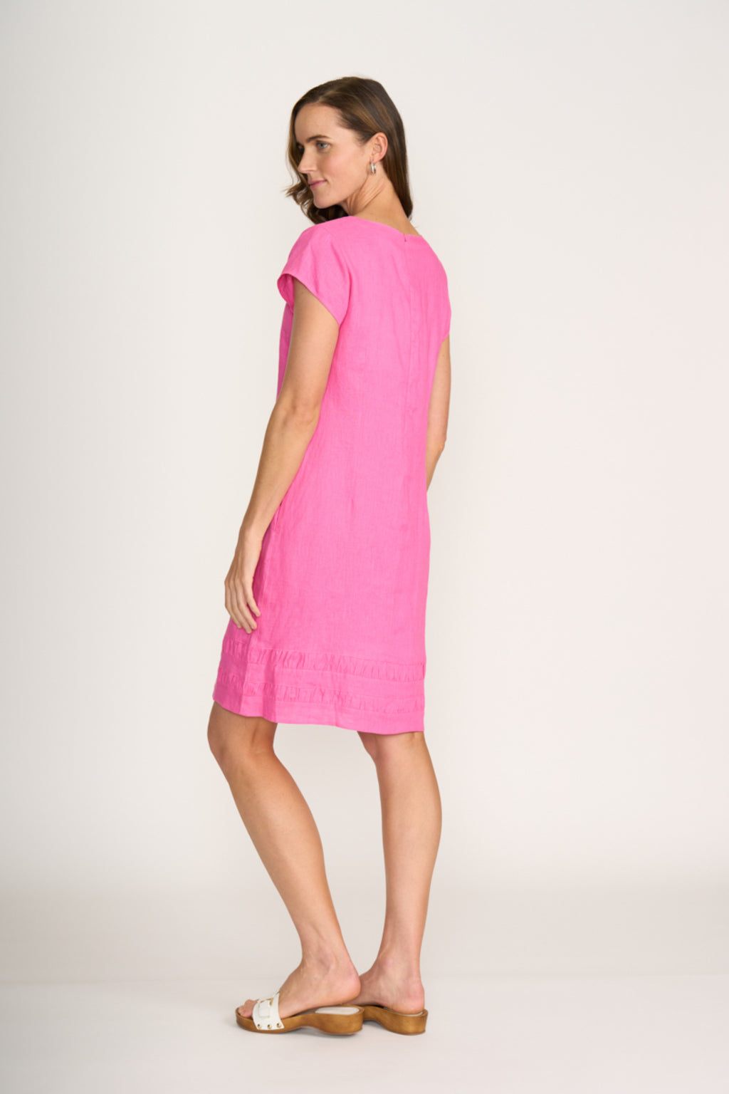 Back view of relaxed fit Foil Fo8320 Crowd Pleaser Dress Hot Pink by Foil Shop the vendor at Dotique