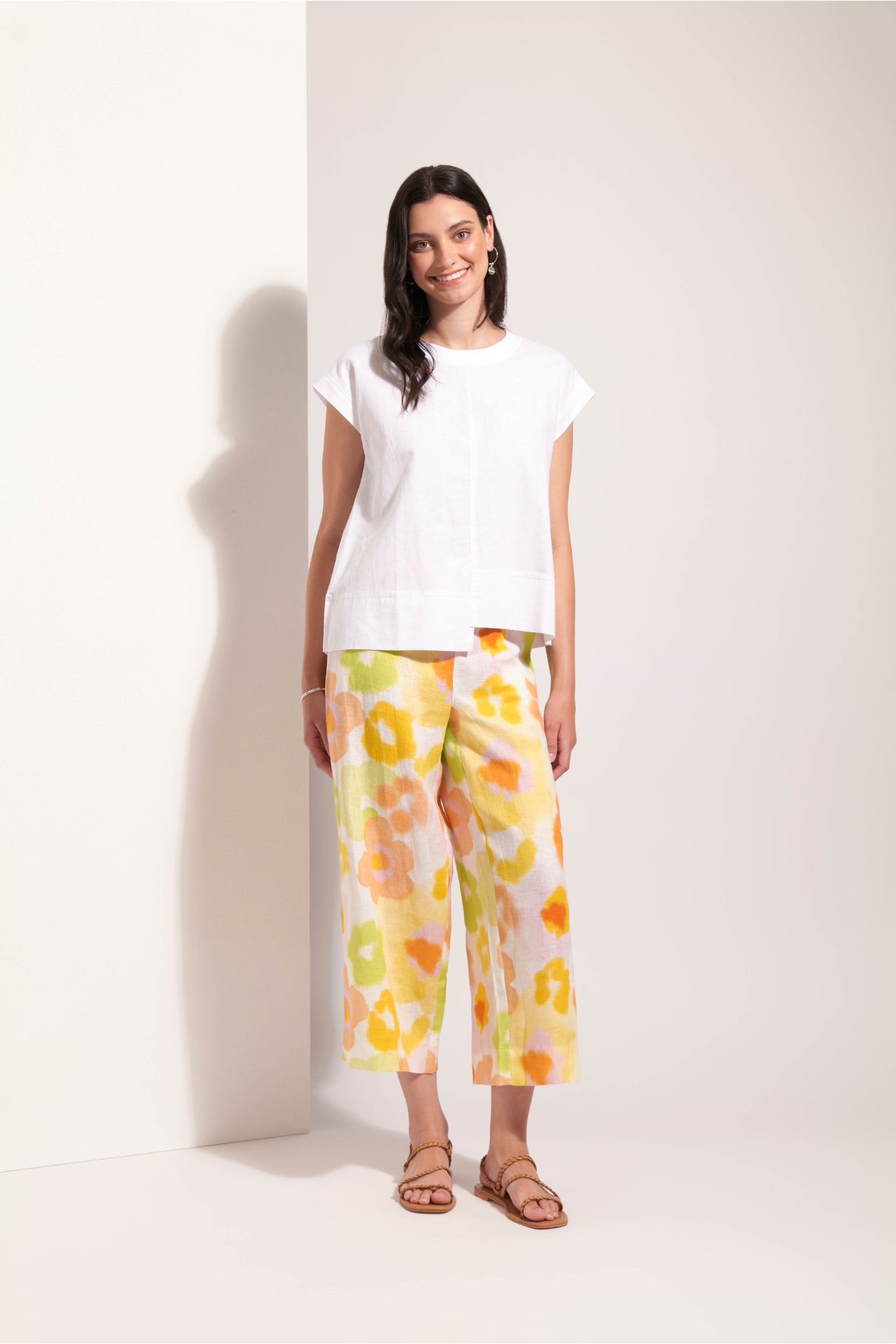 Woman wearing Foil Fo8341 Cut Of Your Rib Top White by Foil, shop the vendor Foil at Dotique for stylish fashion.