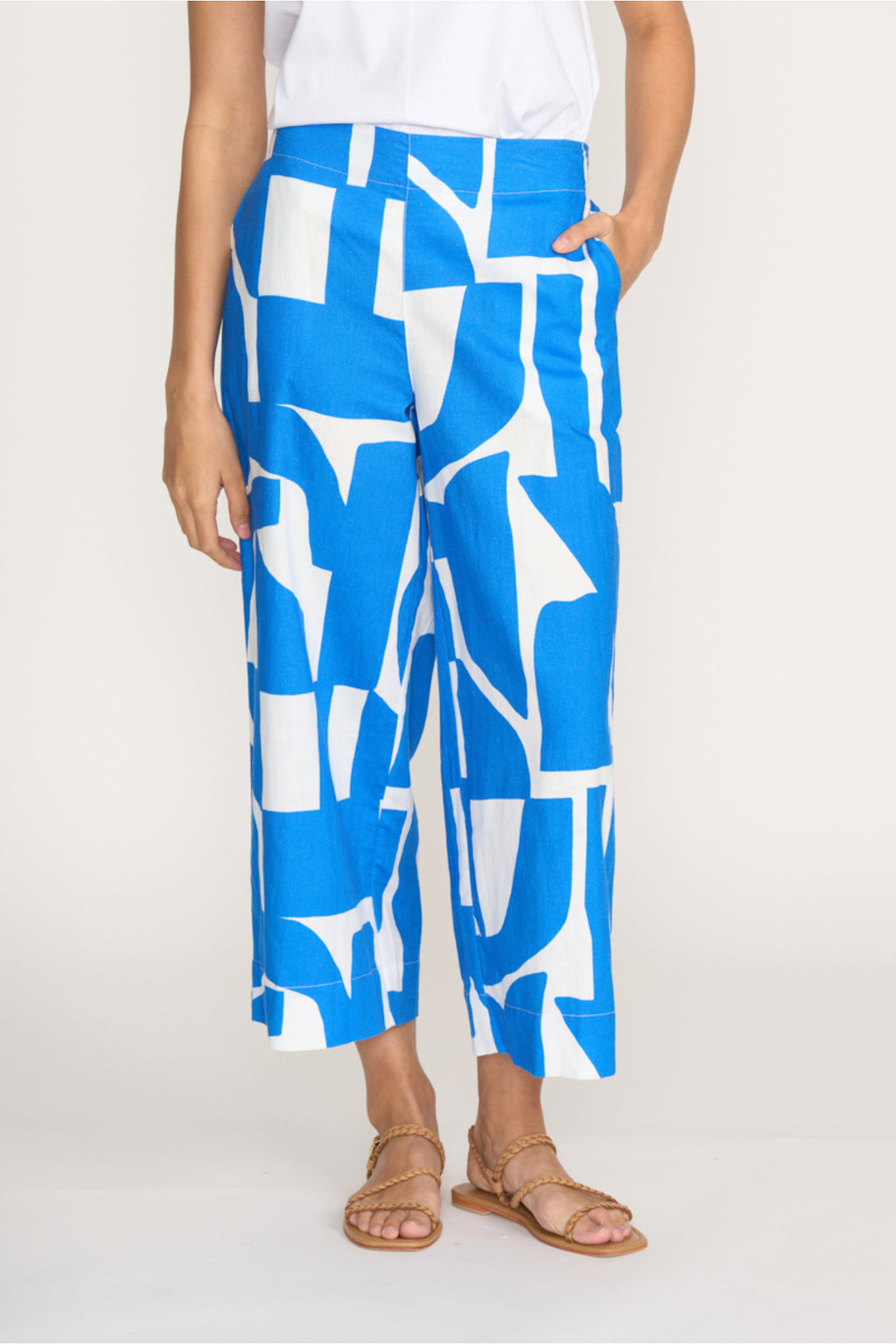 Front view of model wearing Foil Fo8364 Natural Ability Trousers Reflection by Foil Shop the vendor at Dotique