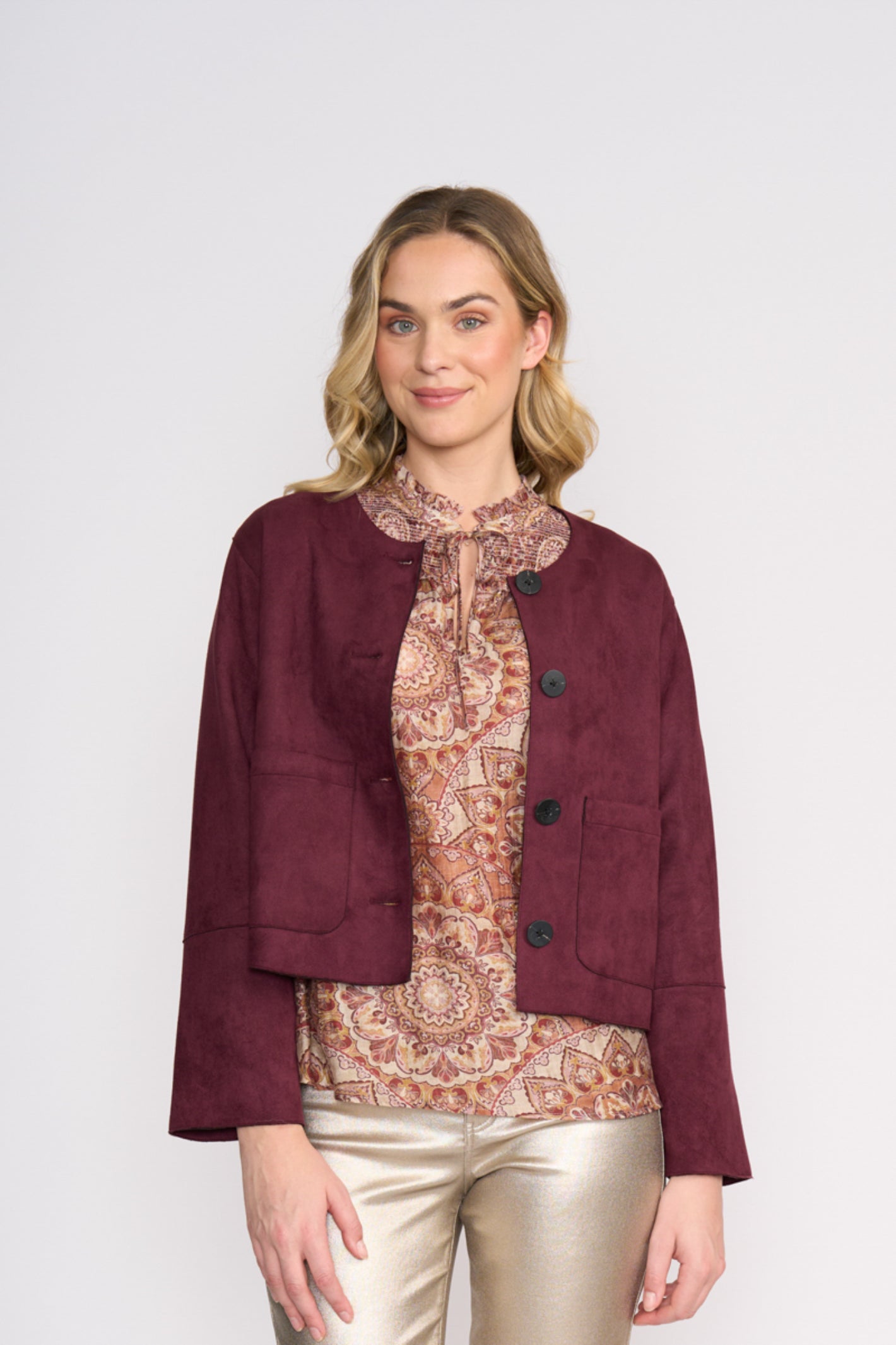 Foil FO8392 Looking Suede Jacket Black Cherry