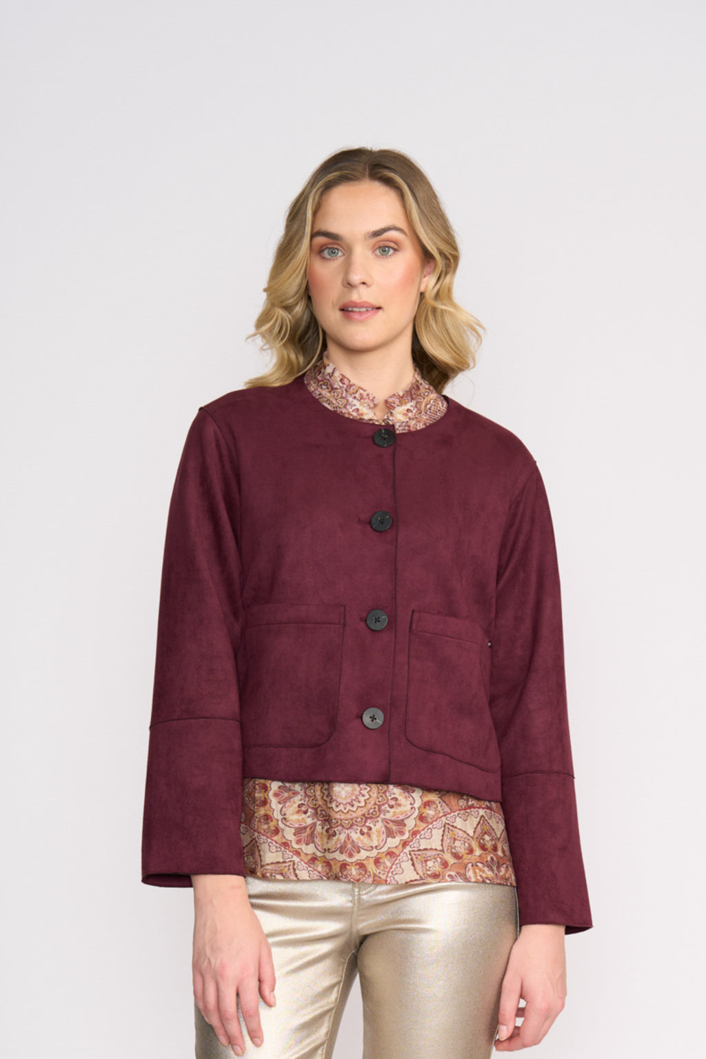 Foil FO8392 Looking Suede Jacket Black Cherry