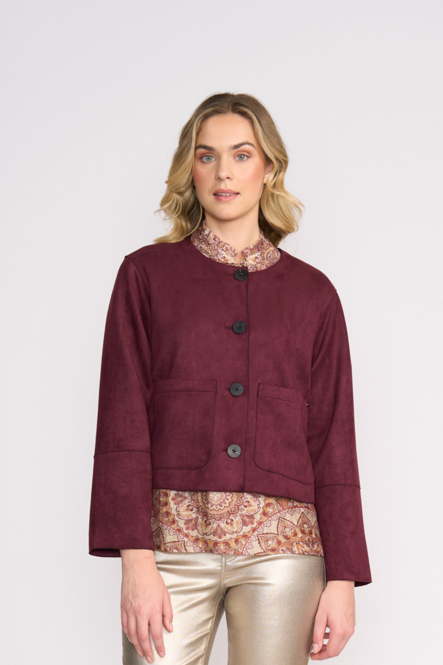 Foil FO8392 Looking Suede Jacket Black Cherry