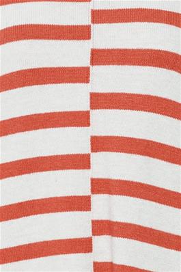 Fransa FRBITTE PU 3 Red Alert Mix Round Neck Striped Jumper Detail