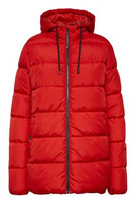 Fransa FRMABELLE JA 2 Salsa Quilted Coat with Hood Front View
