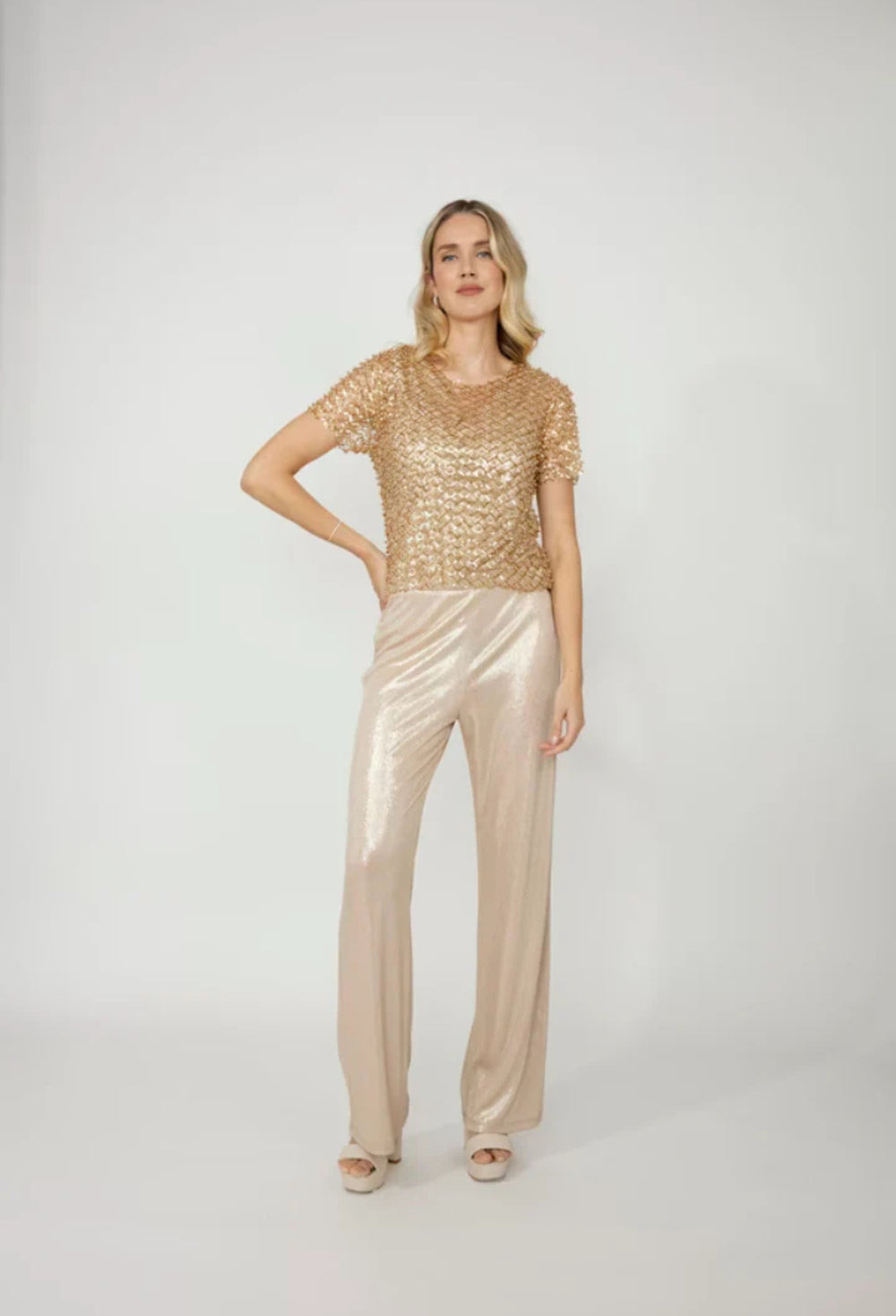 frank-lyman-258728u-gold-beaded-short-sleeve-top