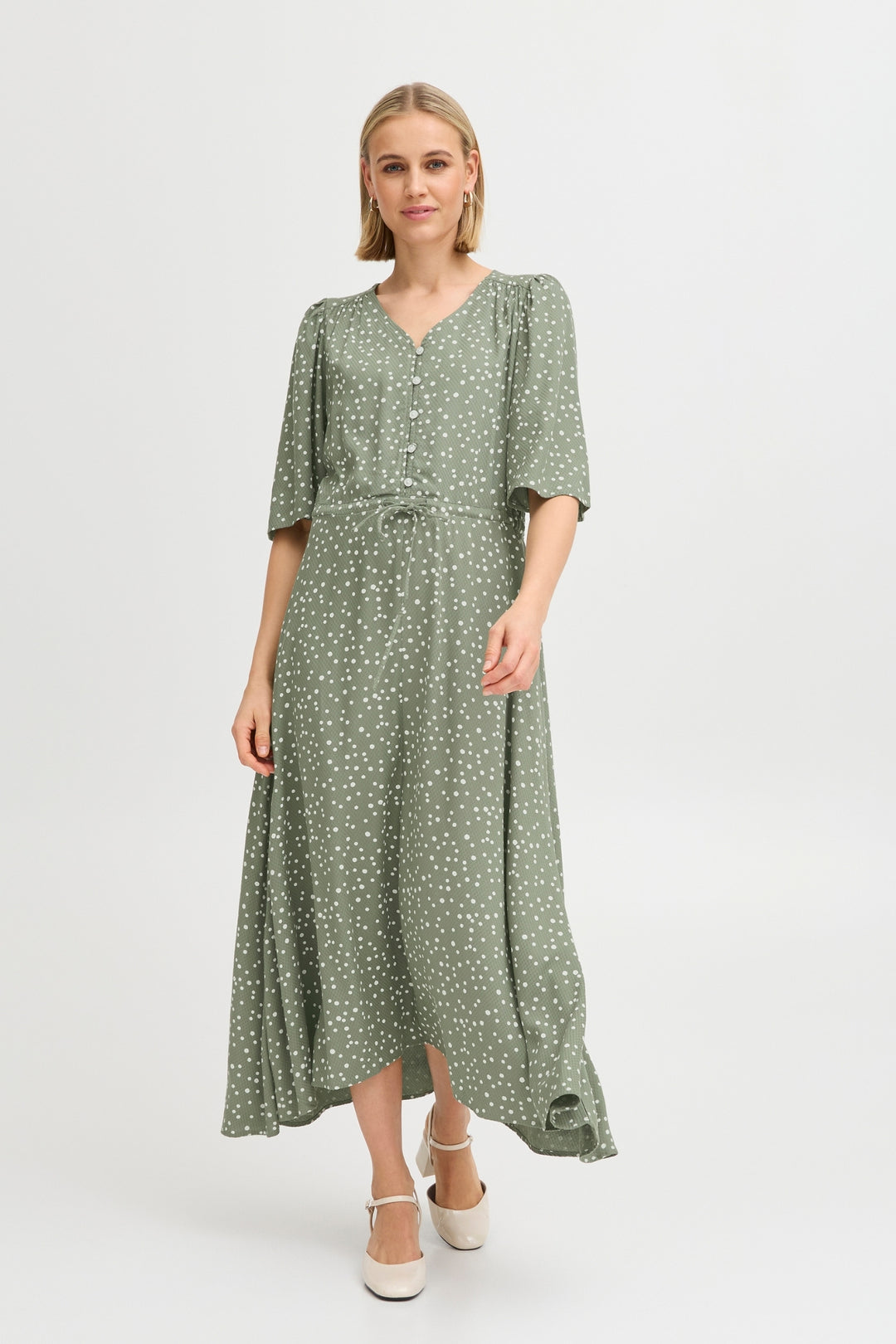Fransa 20615443 Frmaddie SK 2 Cotton Skirt in Agave Green-Dotique-