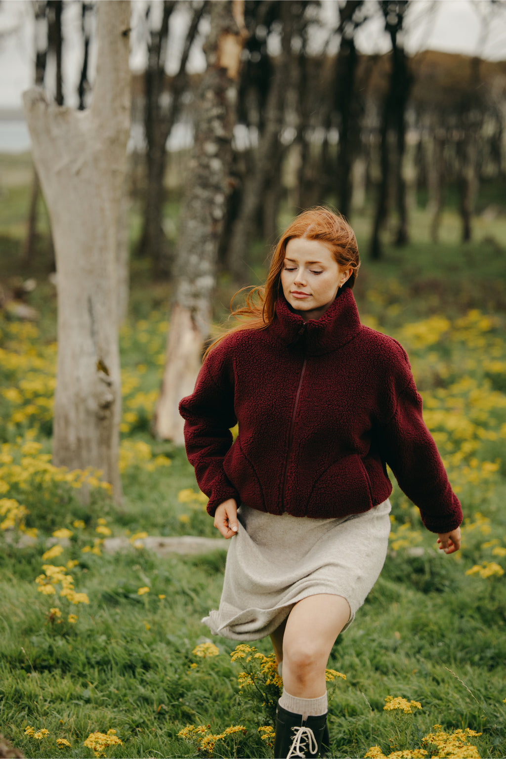Gym+Coffee Industry Fleece High Collar Jacket Cherry Crush by Gym+Coffee Shop Gym+Coffee at Dotique