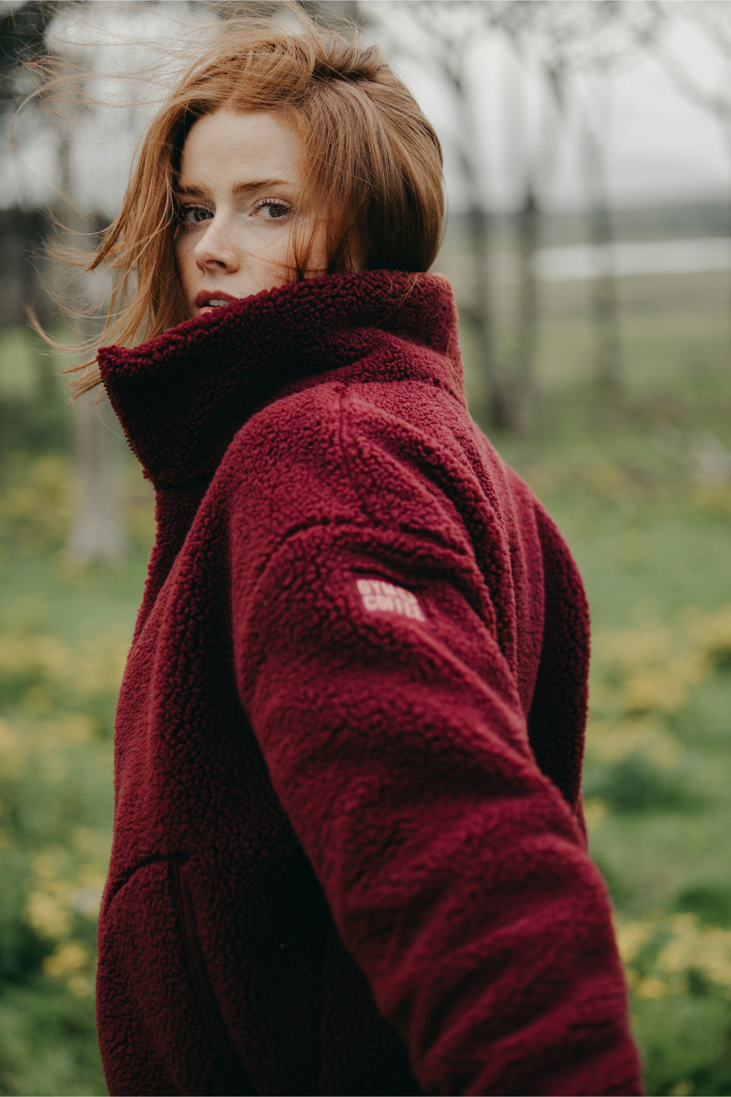Gym+Coffee Industry Fleece High Collar Jacket Cherry Crush by Gym+Coffee Shop Gym+Coffee at Dotique