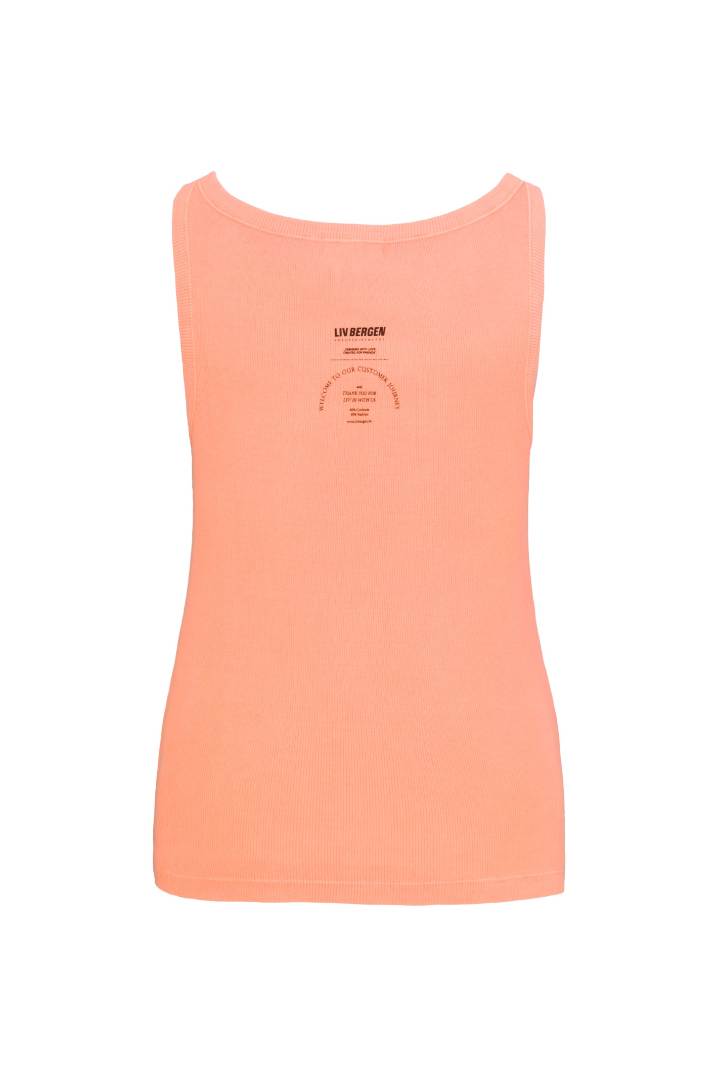 Liv Bergen Rumer New Top – Neon Orange (LB418D315-111-291S6) by liv bergen back view shop liv bergen at Dotique