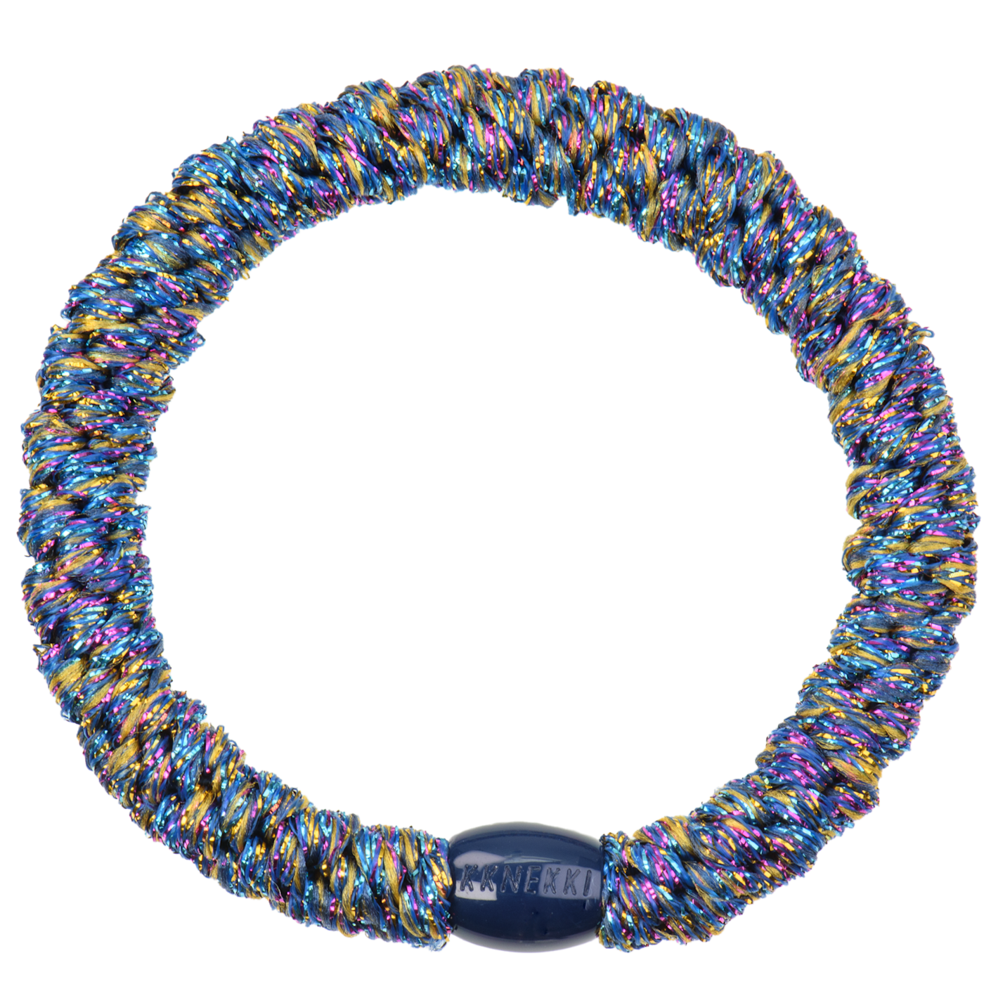 KKNEKKI Electric Blue Multiglitter hair tie by KKNEKKI available to shop at Dotique for vibrant style and comfort