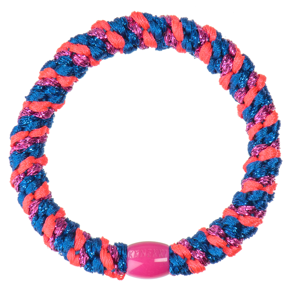 KKNEKKI Mix Electric Blue Pink glitter braided bracelet by KKNEKKI available to shop at Dotique online store