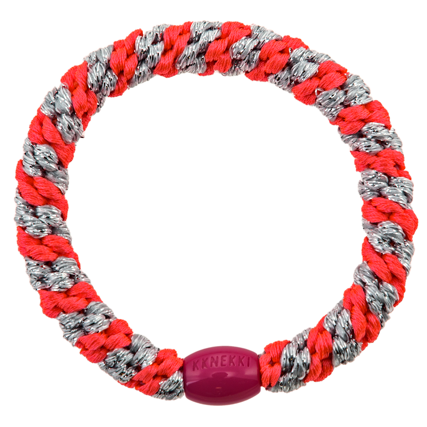 KKNEKKI Pink Neon Silver Glitter Stripe bracelet by KKNEKKI available to shop at Dotique with vibrant glitter stripe design