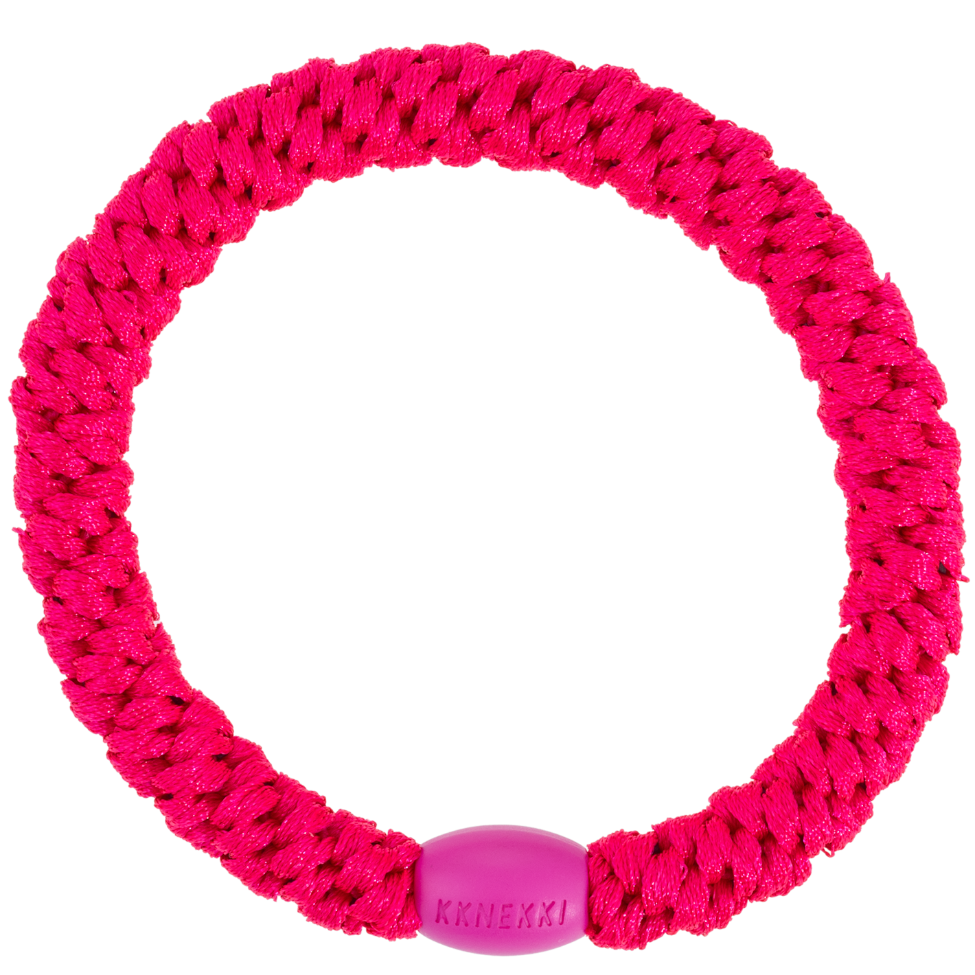 KKNEKKI Strong Pink elastic braided hair tie by KKNEKKI, shop KKNEKKI products at Dotique online store.