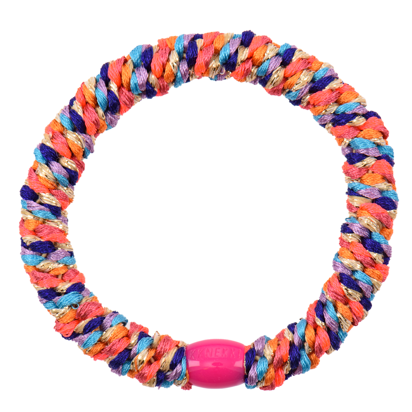 KKNEKKI Multi Orange Pink Neon colorful twisted elastic hair tie by KKNEKKI Shop KKNEKKI at Dotique online store