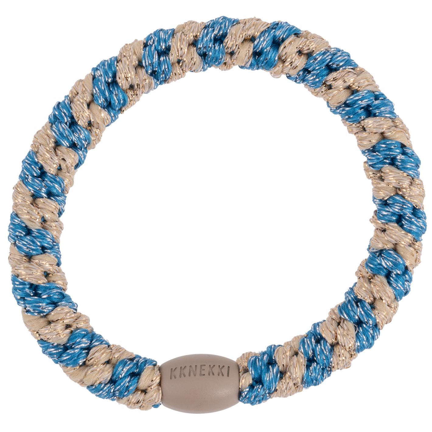 KKNEKKI Blue Silver Glitter Stripe braided bracelet by KKNEKKI available to shop now at Dotique online store