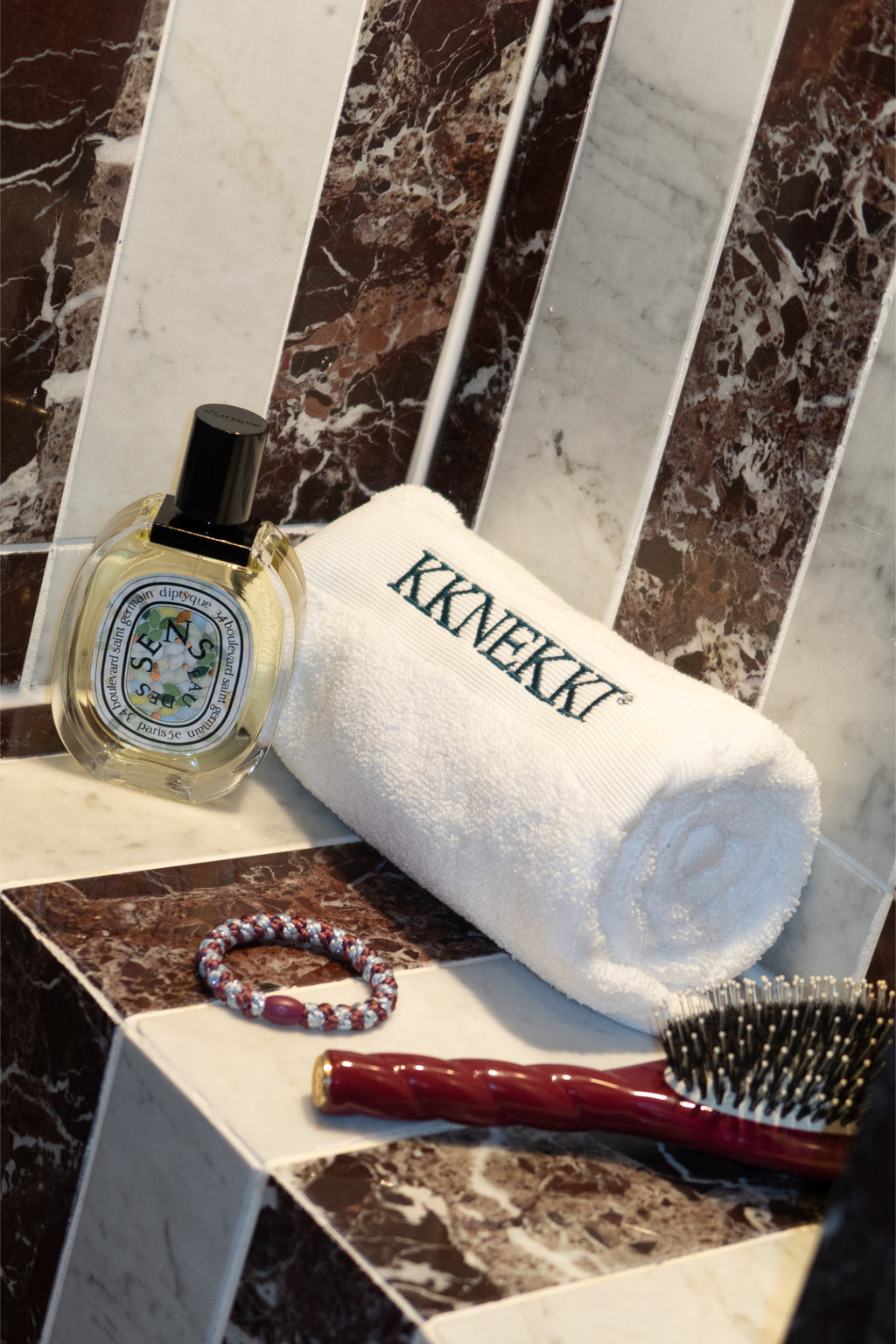 KKNEKKI Rosewood seablue glitter Stripe