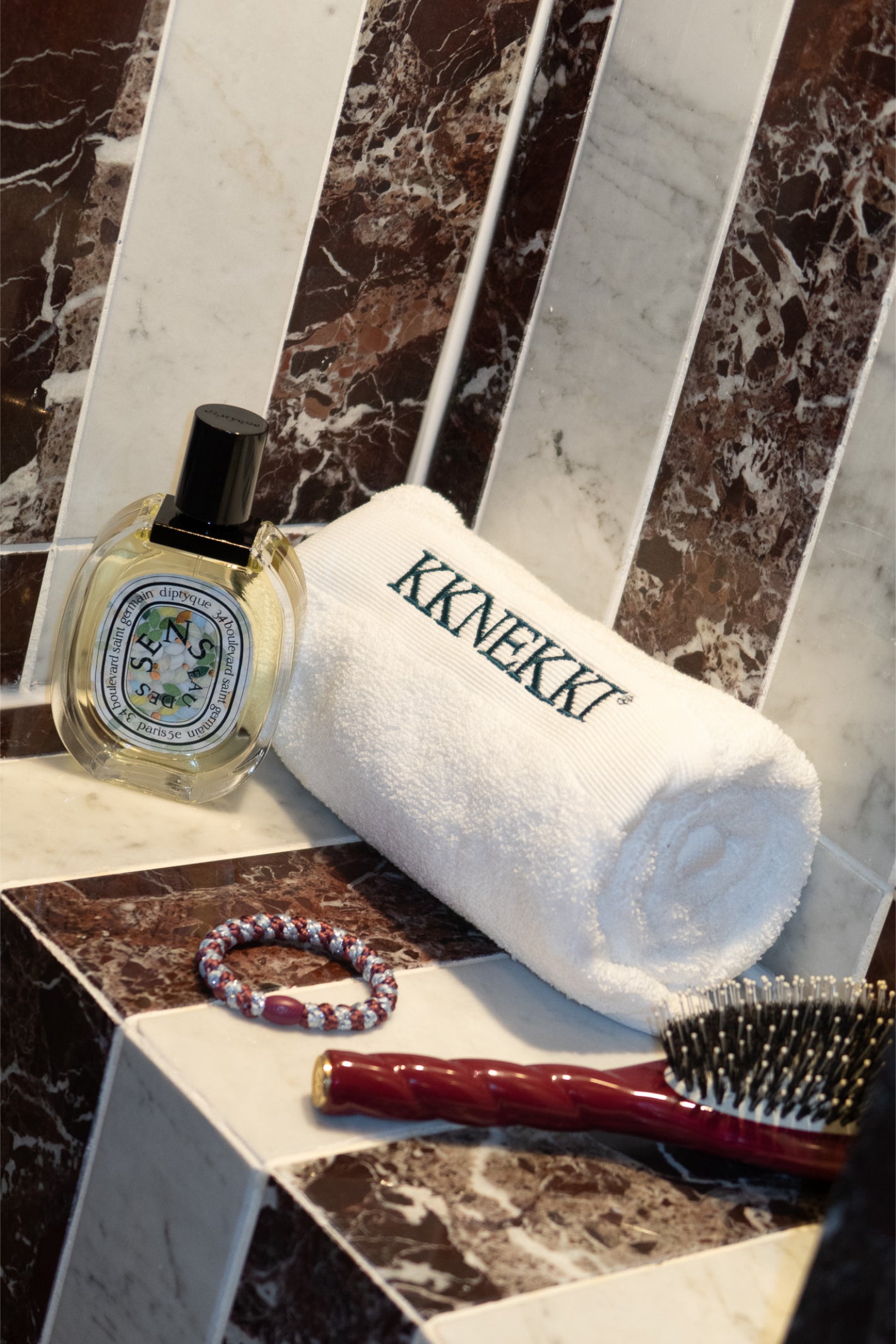 KKNEKKI Rosewood seablue glitter Stripe