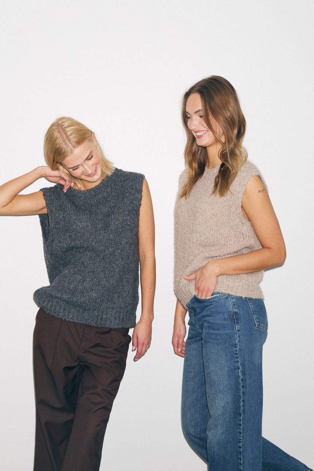 The Noella Kala Knit Vest in Sand is one of those pieces you'll reach for again and again. Shop Noella at Dotique.