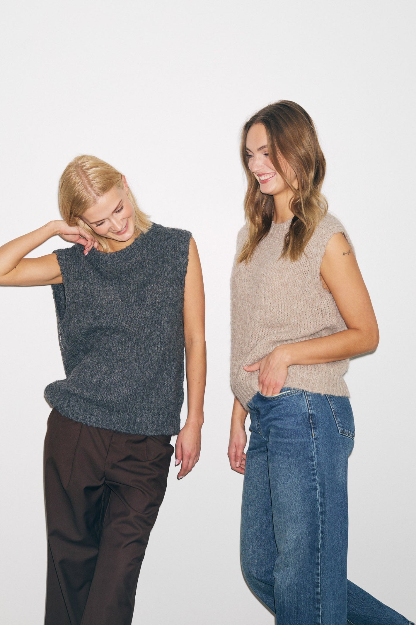 The Noella Kala Knit Vest in Sand is one of those pieces you'll reach for again and again. Shop Noella at Dotique.