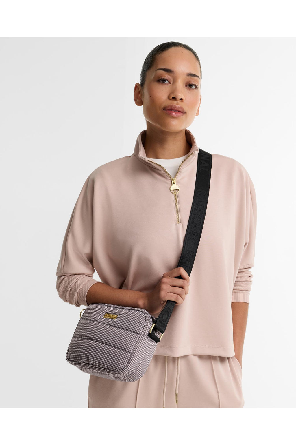 Barbour International Monaco Check Crossbody Truffle Check Bag LBA0584