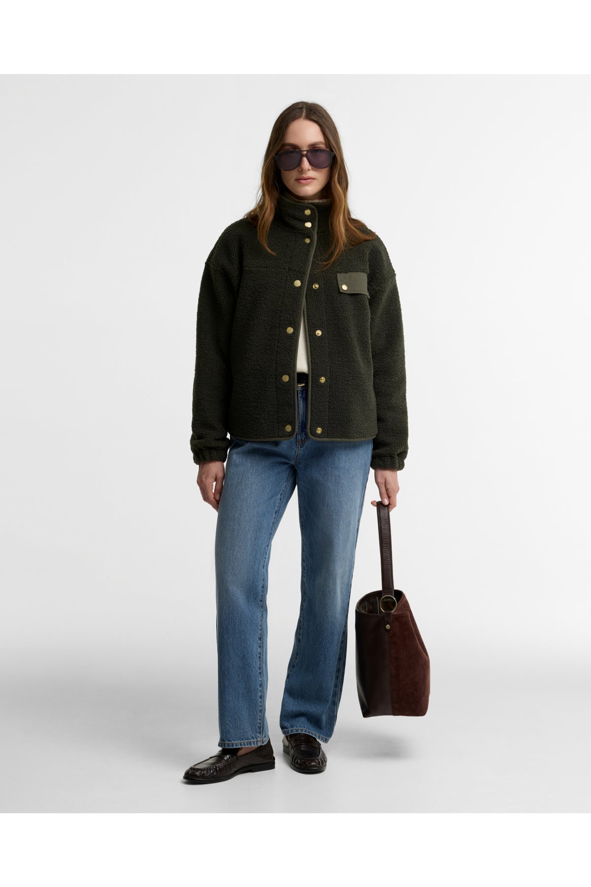 Barbour Mabel Fleece Olive LFL0095