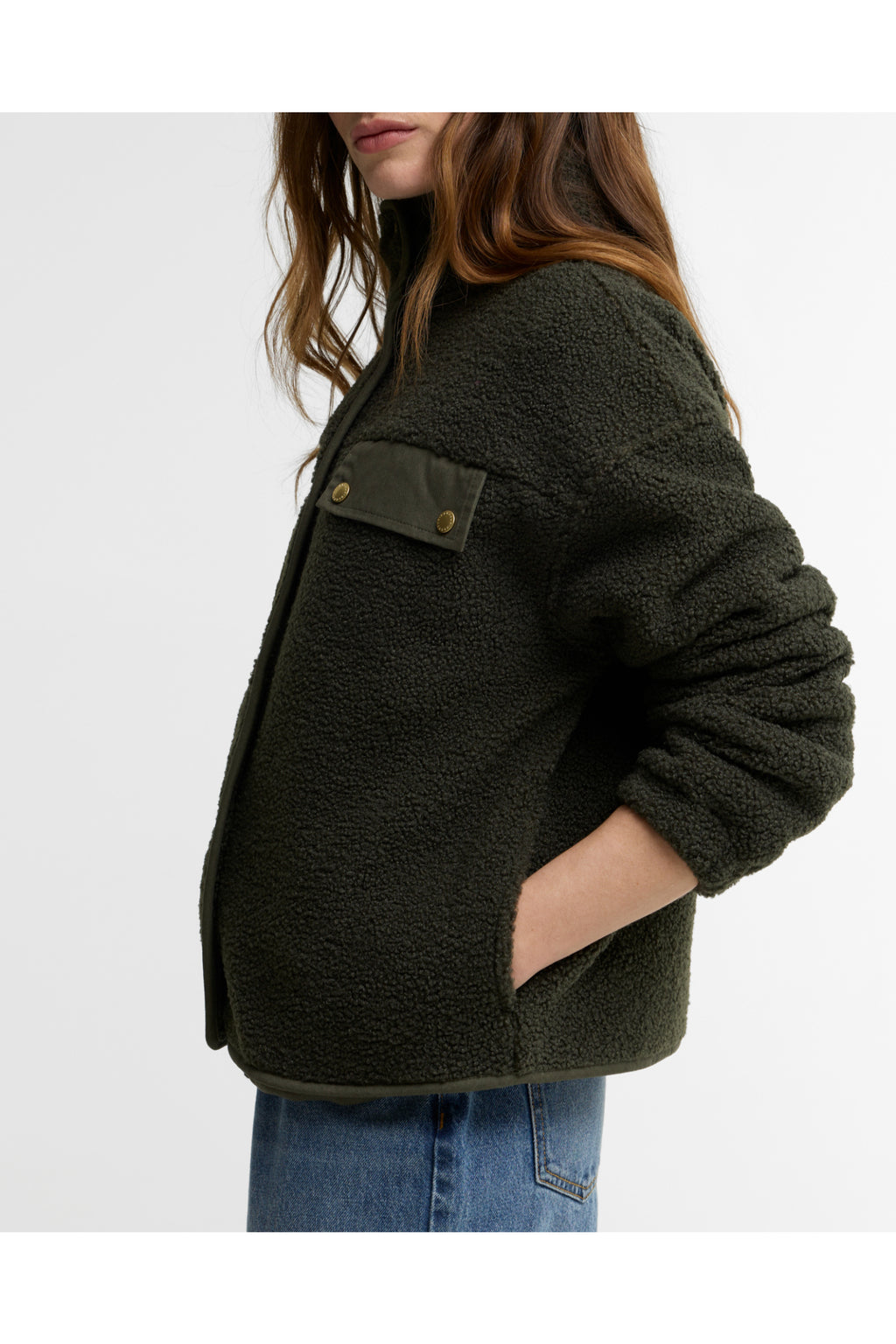 Barbour Mabel Fleece Olive LFL0095