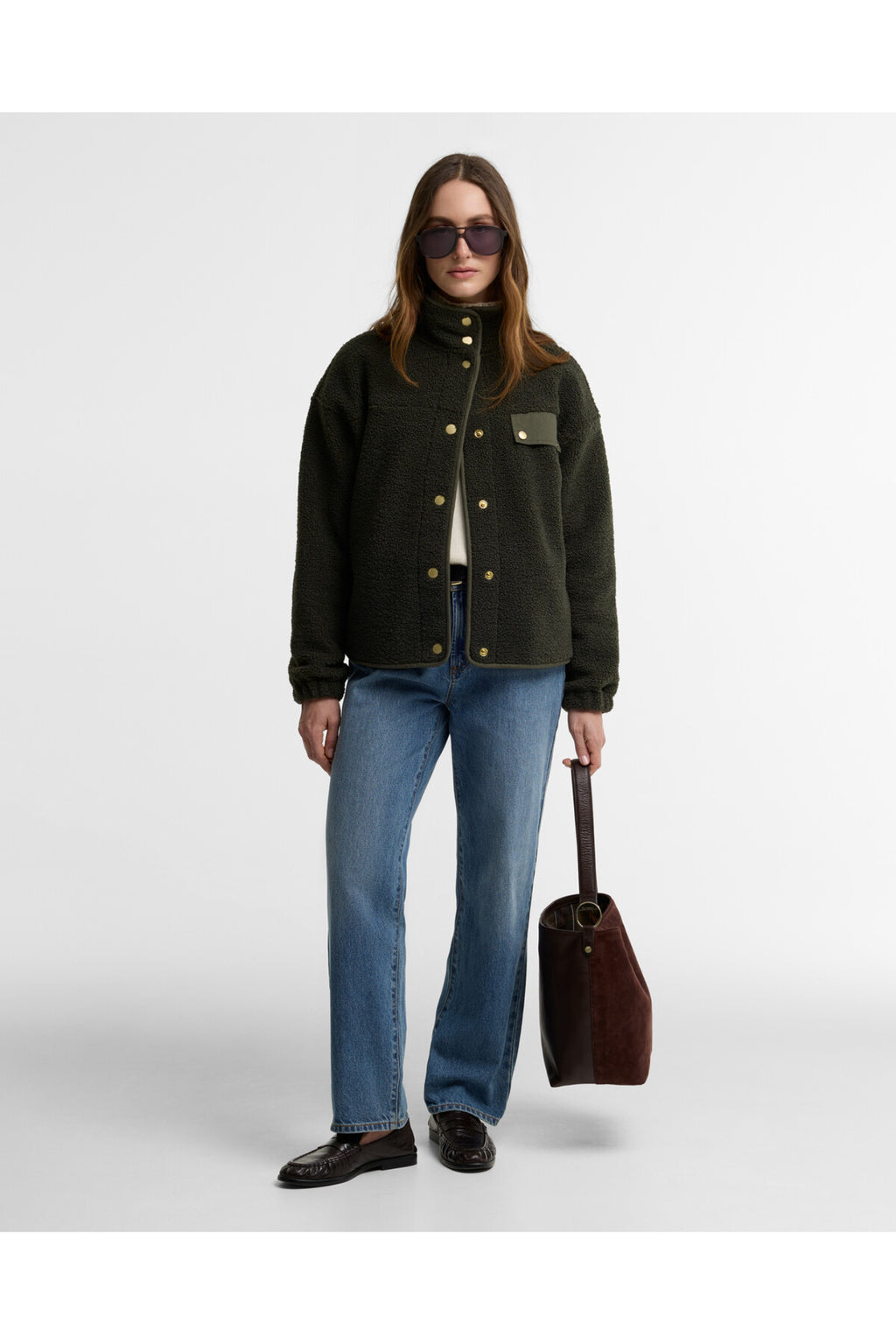 Barbour Mabel Fleece Olive LFL0095