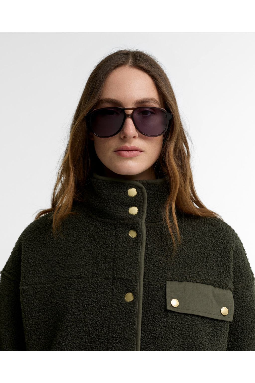 Barbour Mabel Fleece Olive LFL0095