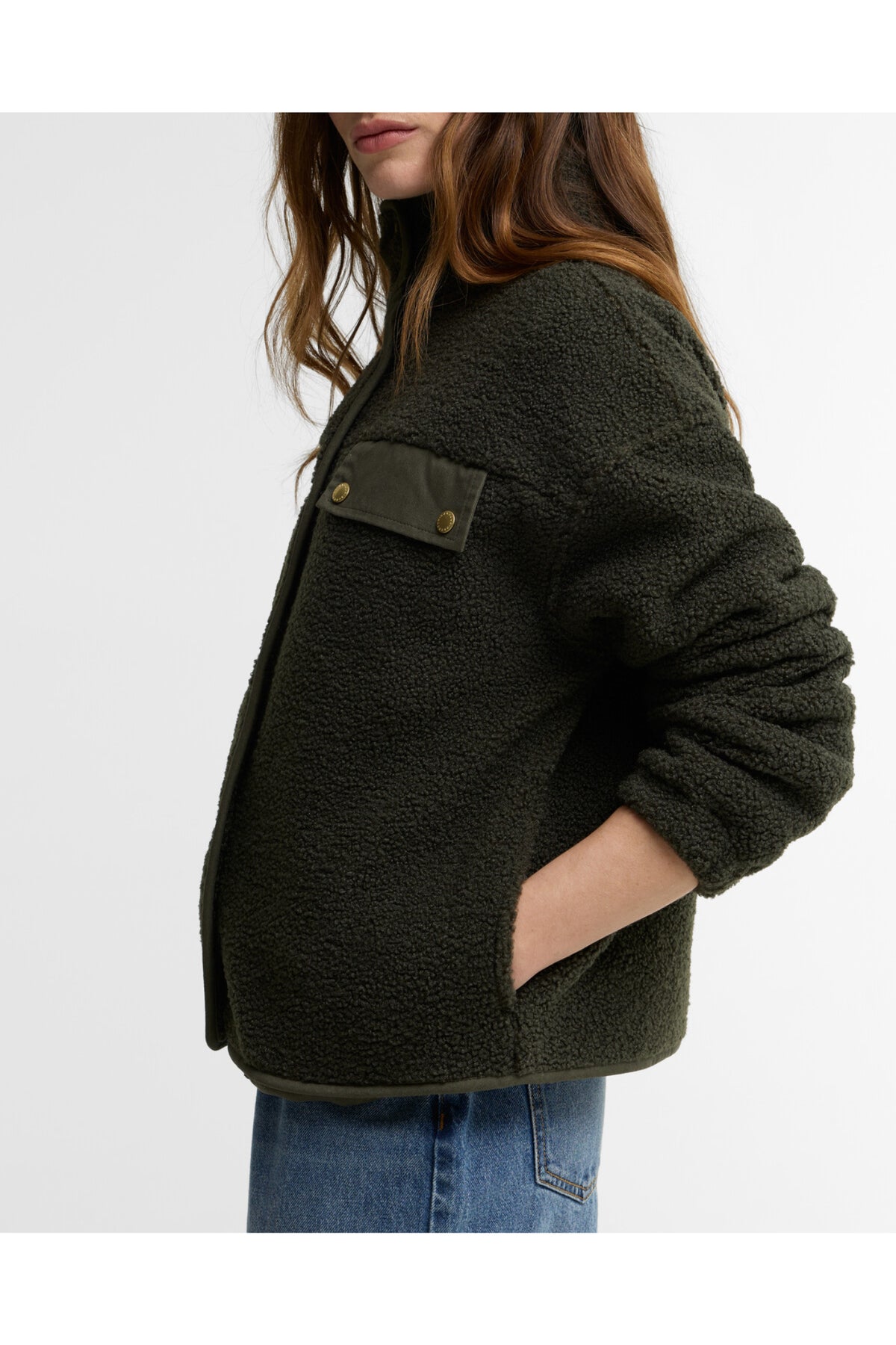 Barbour Mabel Fleece Olive LFL0095