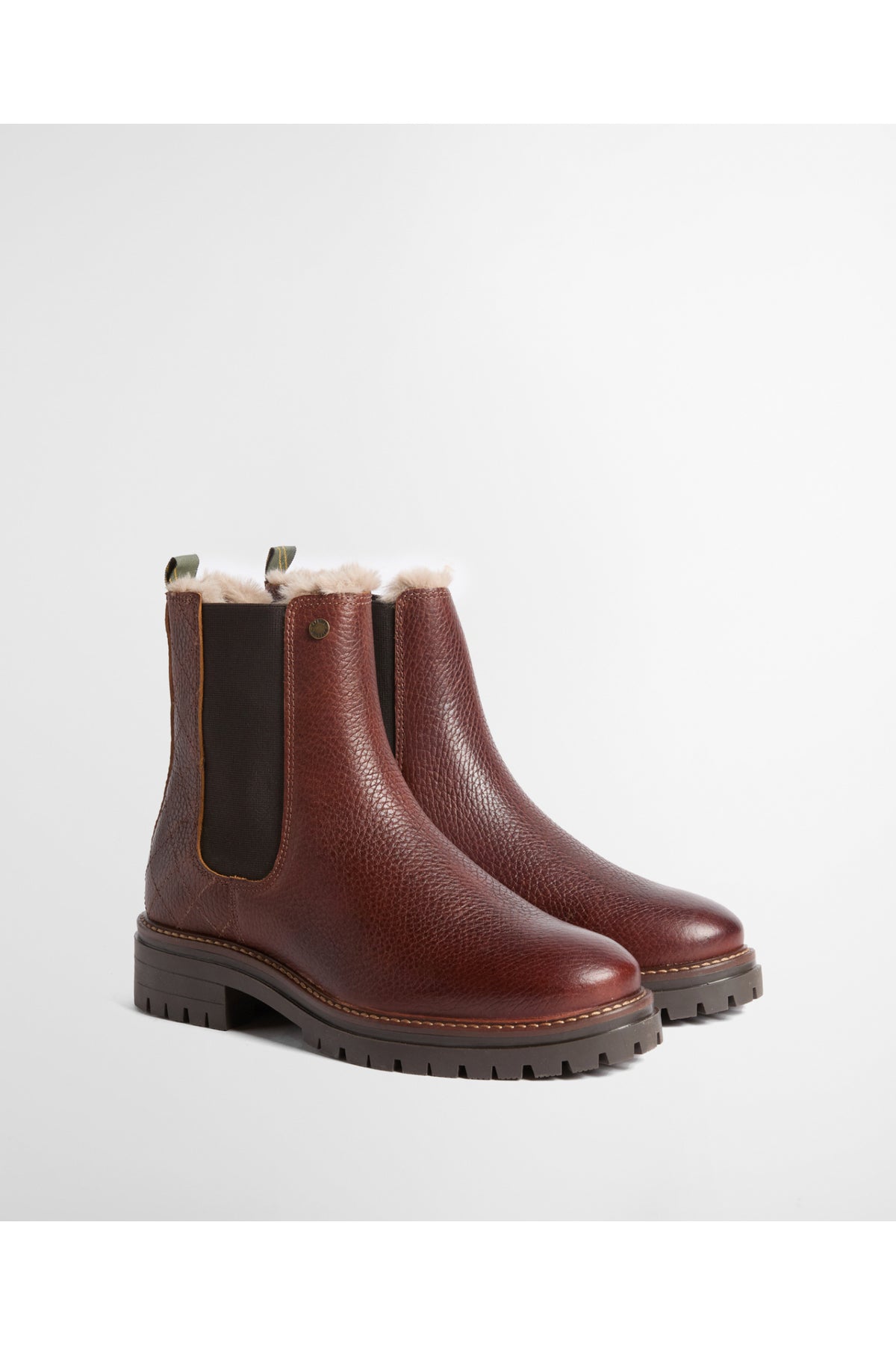 Barbour Evie Faux Fur Chelsea Boot Brown LFO0811