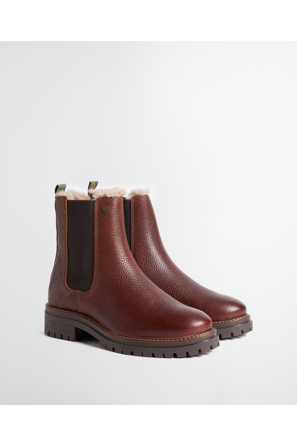 Barbour Evie Faux Fur Chelsea Boot Brown LFO0811