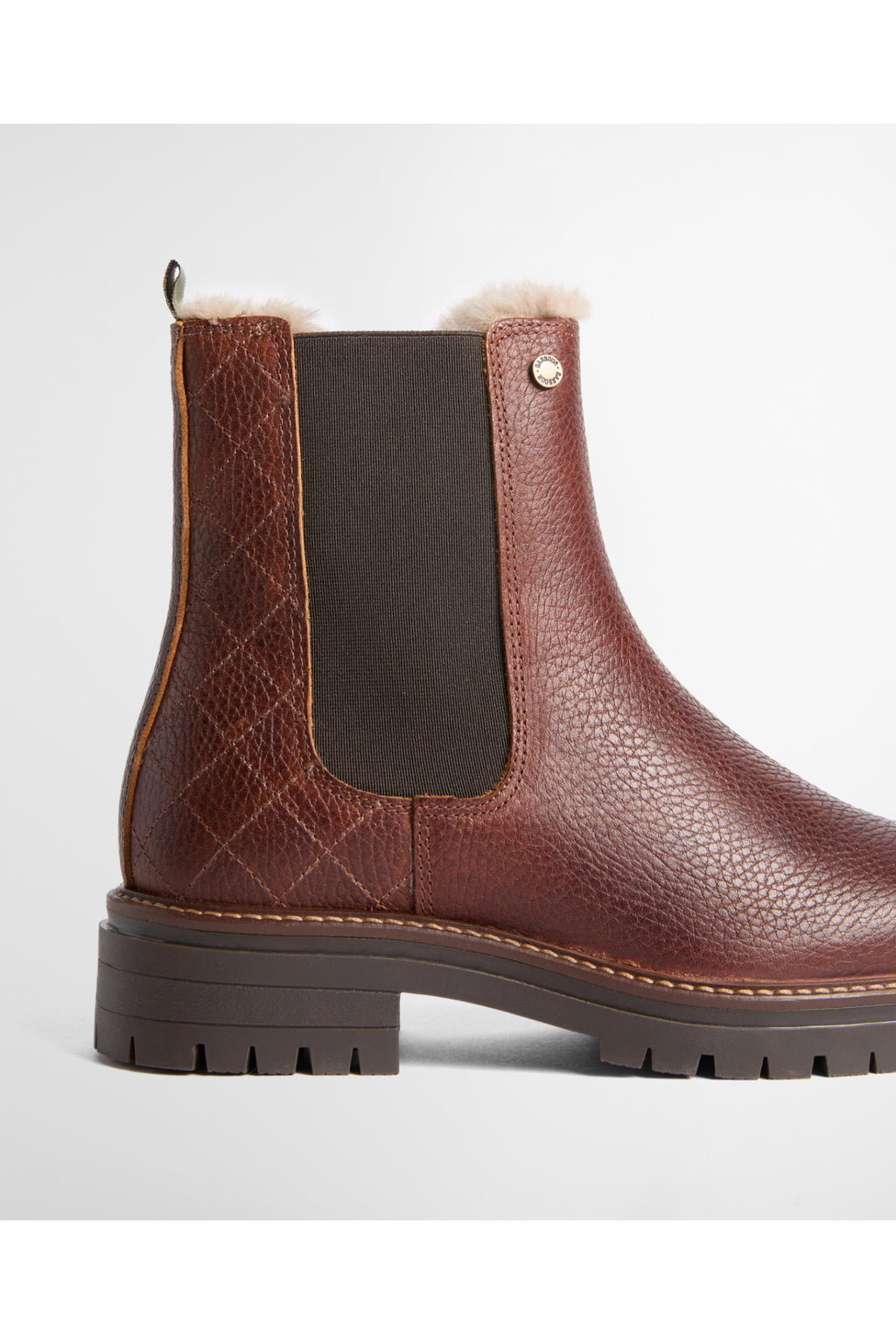 Barbour Evie Faux Fur Chelsea Boot Brown LFO0811