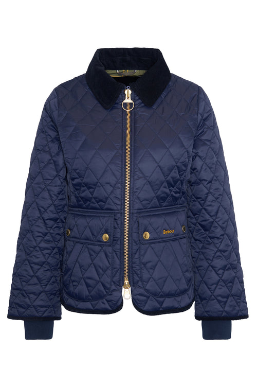Barbour Fitted Beadnell Quilted Jacket Navy/Classic LQU1765 navy quilted coat Shop Barbour at Dotique