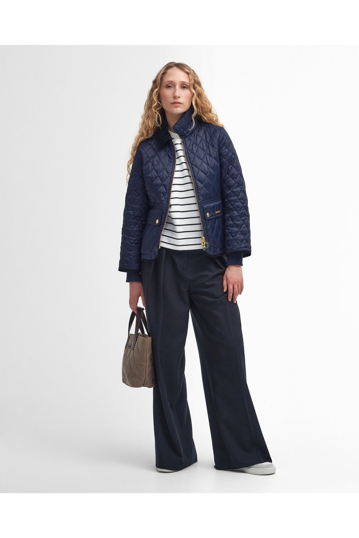 Barbour Fitted Beadnell Quilted Jacket Navy/Classic LQU1765