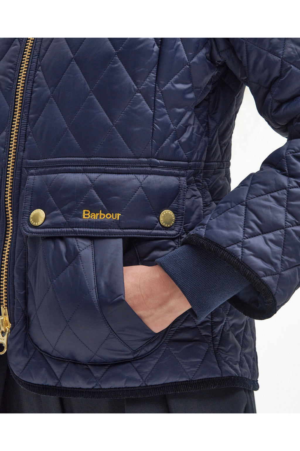 Barbour Fitted Beadnell Quilted Jacket Navy/Classic LQU1765