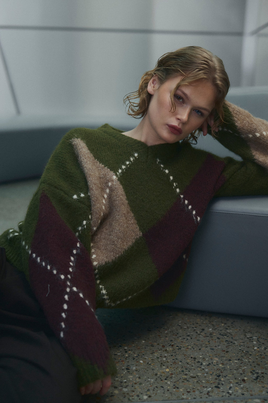 Noella Lai Knit Avocado Green Mix