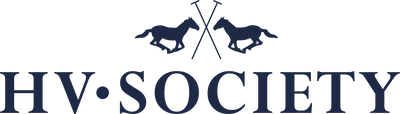 HV Society navy blue logo with crossed paddles and stylized horses by Dotique Shop the Dotique at Dotique