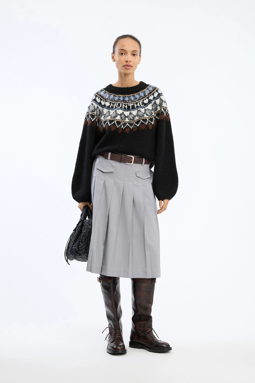 MUNTHE Vaffie Sequin Knit – Mix Black