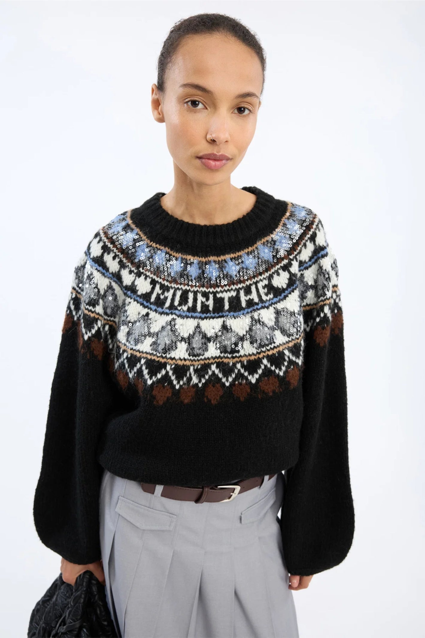MUNTHE Vaffie Sequin Knit – Mix Black