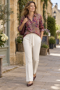 Milano 63-6562-3655 Fuchsia Paisley Print Shirt Blouse
