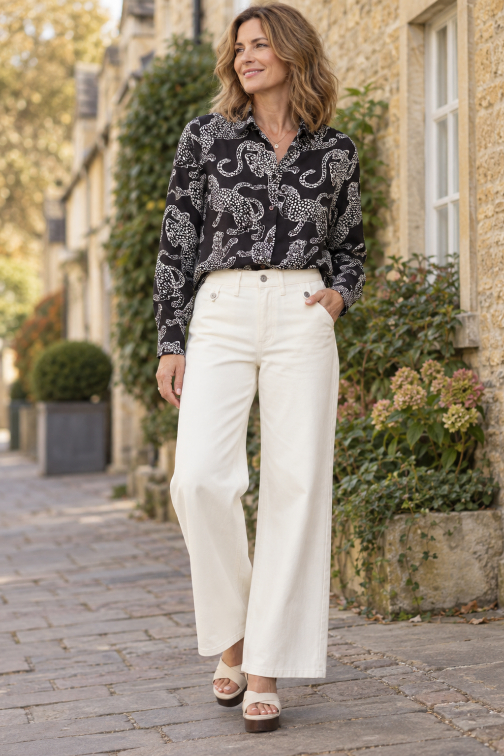 Milano 63-6568-3655 Leopard Print Shirt Blouse