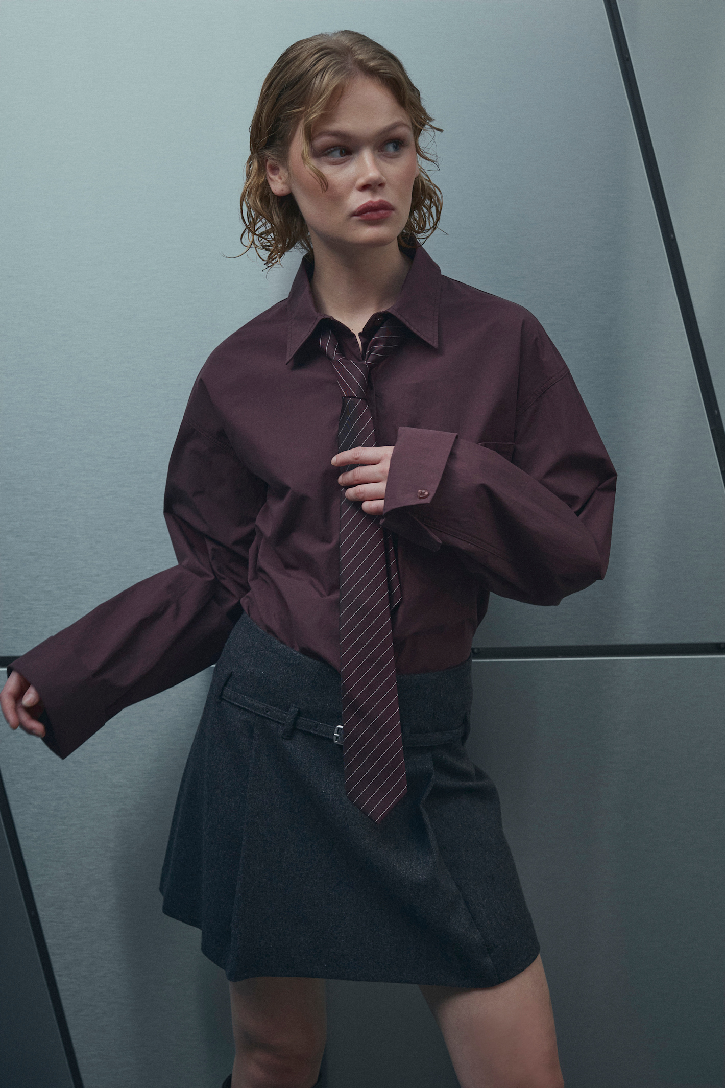 The Noella N-Madena Skirt in Dark Grey Melange is a modern take on classic Highland Romance styling.Shop Noella at Dotique.
