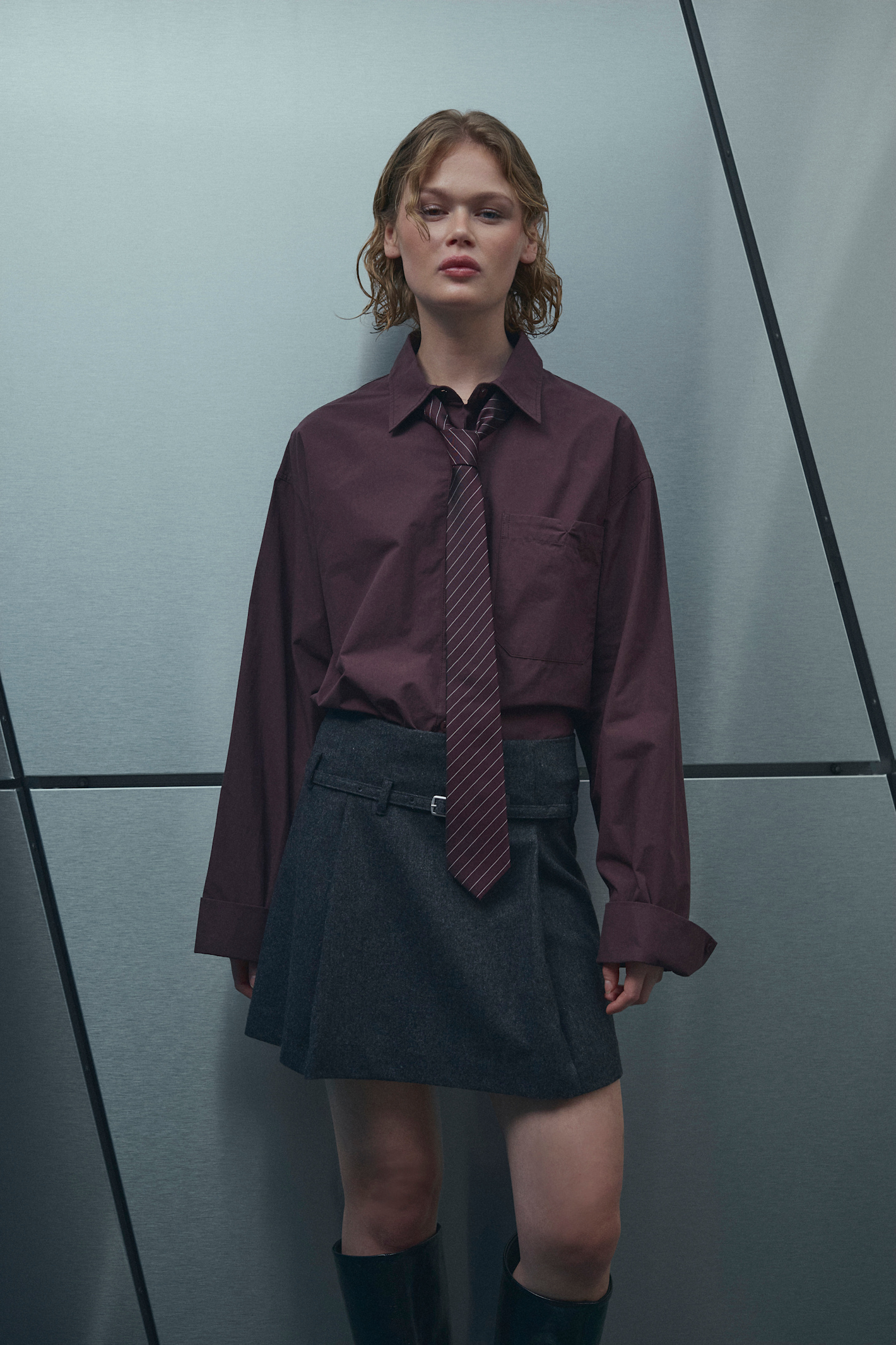 The Noella N-Madena Skirt in Dark Grey Melange is a modern take on classic Highland Romance styling.Shop Noella at Dotique.